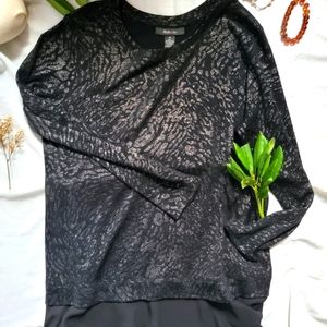 Style and Co Blouse with metallic leopard pattern